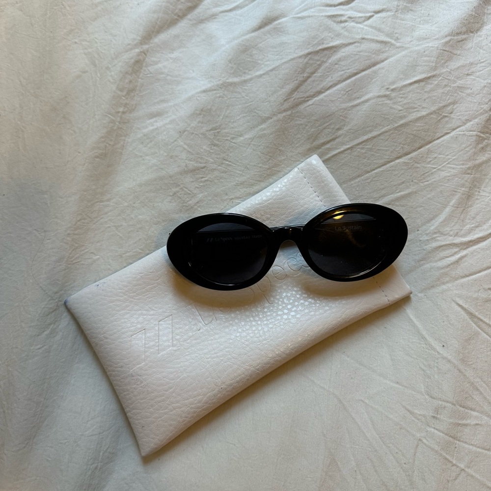 Le Specs Black Oval Sunglasses